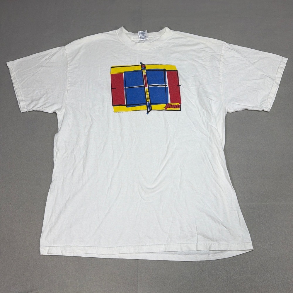 Penn Tennis Graphic T-Shirt Mens XL White Delta Pro Weight Pro Sports Club 1240